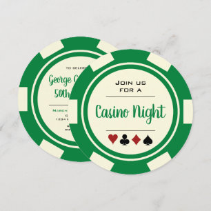 Poker Chip Green Off-White casino, avond-zaterdag Kaart