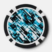 Poker Chip Heet Blauw Zwart abstract Digitalart G2 (Achterkant)