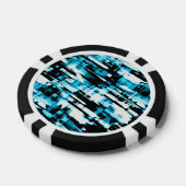 Poker Chip Heet Blauw Zwart abstract Digitalart G2 (Enkel)