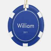 Poker Chip-kerstversiering Keramisch Ornament (Links)