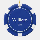 Poker Chip-kerstversiering Keramisch Ornament (Achterkant)