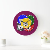 Poker Chip  Large Clock Grote Klok (Huis)