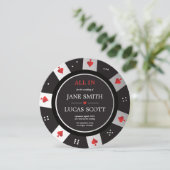 Poker Chip Las Vegas Casino Faire-part de mariage (Debout devant)