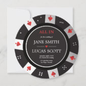 Poker Chip Las Vegas Casino Faire-part de mariage (Devant)