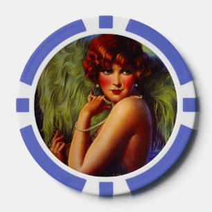 Poker Chip Lucky Redhead Exotische Flapper Party G