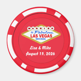 Poker Chip Magneet Getrouwd in Las Vegas