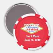 Poker Chip Magnet marié à Las Vegas (Recto/Verso)