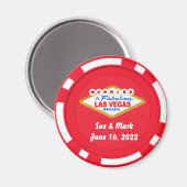 Poker Chip Magnet marié à Las Vegas 2022 (Recto/Verso)