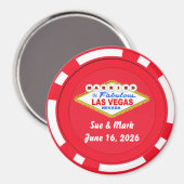 Poker Chip Magnet Married in Las Vegas (Recto/Verso)