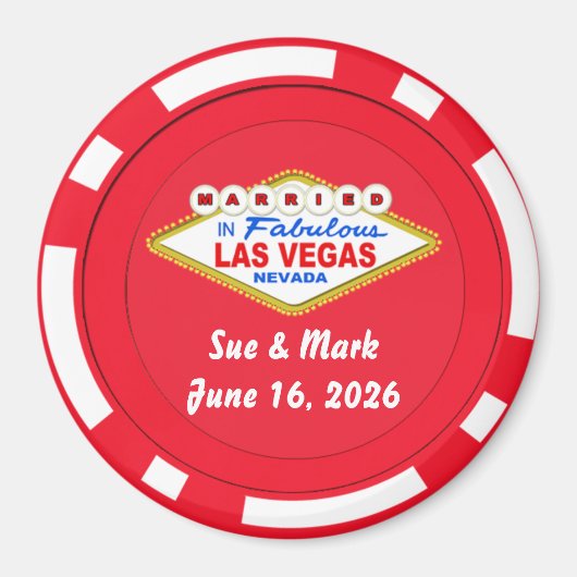 Poker Chip Magnet Married in Las Vegas (Devant)