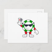 Poker chip met Poker cards Briefkaart (Voorkant / Achterkant)