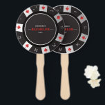 Poker Chip Night Bachelor Party Las Vegas Casino<br><div class="desc">Séjournez cool et élégant à votre Poker Chip Night Bachelor Party avec ces fans de Las Vegas Casino à la main. Ces fans de main disposent d'un design classique de casino avec des puces de poker, des cartes à jouer et l'emblématique skyline Las Vegas. Les ventilateurs de main sont faits...</div>