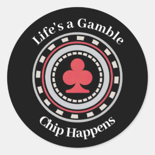 Poker Chip Ronde Sticker