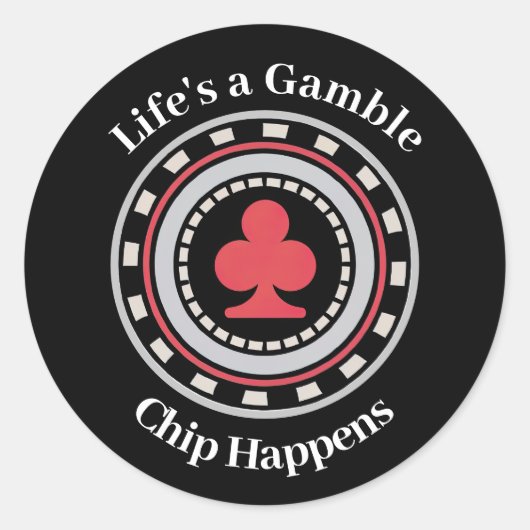 Poker Chip Ronde Sticker (Voorkant)