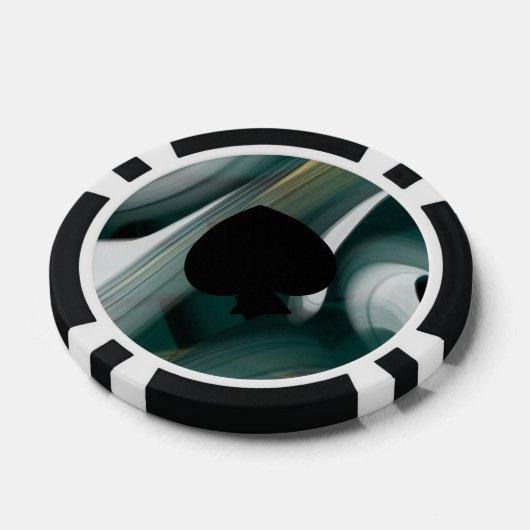 Poker Chip Trend Abstract Art Zwart Wit Groen (Enkel)