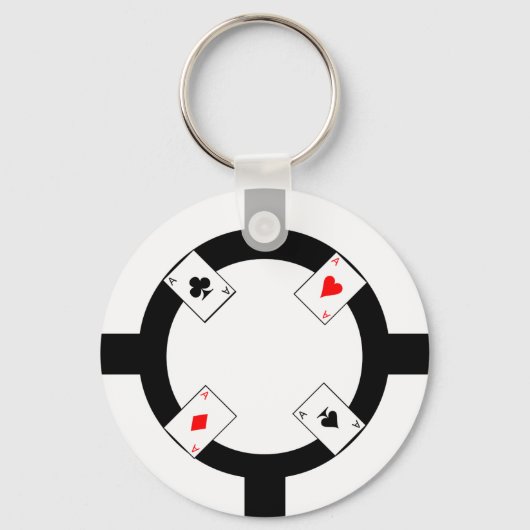 Poker Chip - White Sleutelhanger (Voorkant)