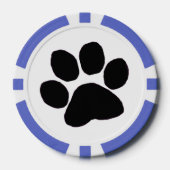 Poker Chip - Zwart Paw Print (Voorkant)