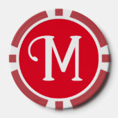 Poker Chips - Custom Uw initiaal toevoegen - Rood (Voorkant)