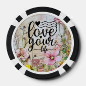 Poker Chips - Love Your Life Floral Design (Achterkant)