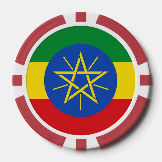Poker chips met de vlag van Ethiopië (Voorkant)