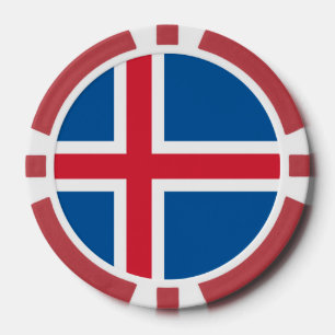 Poker chips met de vlag van IJsland