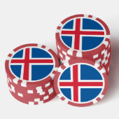 Poker chips met de vlag van IJsland (Opstapeling)
