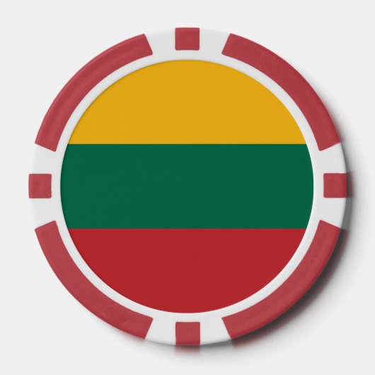 Poker chips met de vlag van Litouwen (Voorkant)