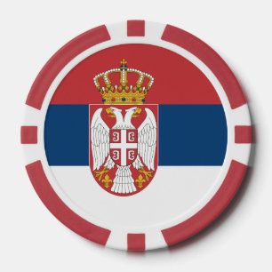 Poker chips met de vlag van Servië