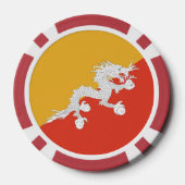 Poker chips met vlag van Bhutan (Achterkant)