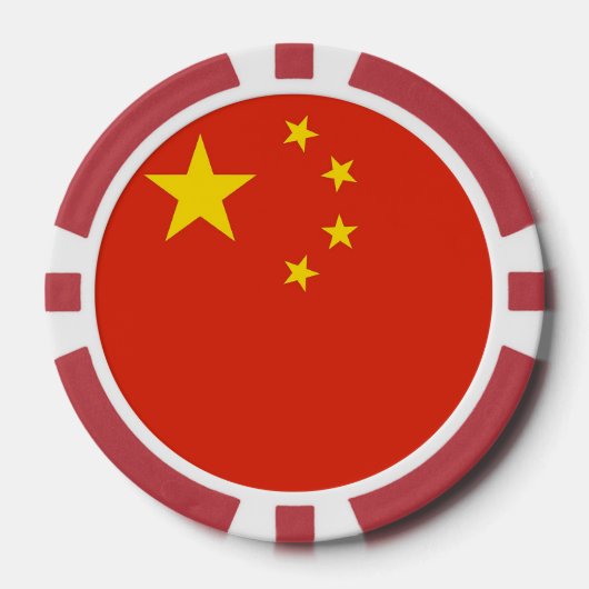 Poker chips met vlag van China (Voorkant)