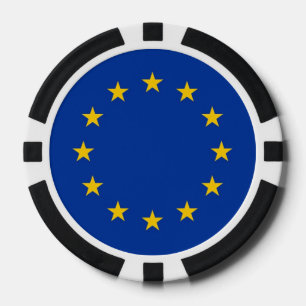 Poker chips met vlag van de Europese Unie