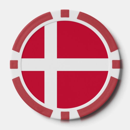 Poker chips met vlag van Denemarken (Voorkant)