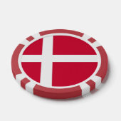 Poker chips met vlag van Denemarken (Enkel)