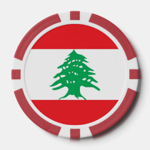 Poker chips met vlag van Libanon