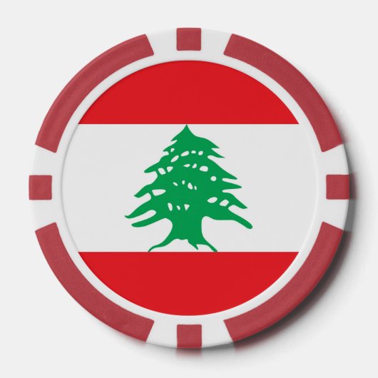 Poker chips met vlag van Libanon (Voorkant)