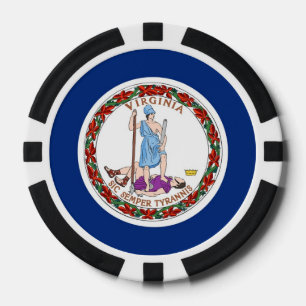 Poker chips met vlag van Virginia