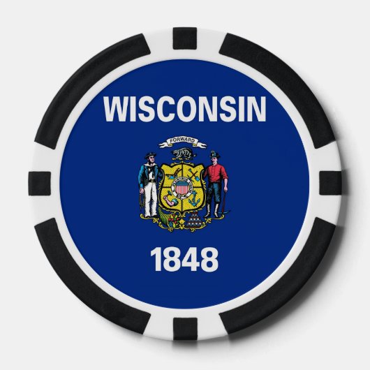 Poker chips met Vlag van Wisconsin (Voorkant)