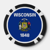 Poker chips met Vlag van Wisconsin (Achterkant)