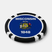 Poker chips met Vlag van Wisconsin (Enkel)