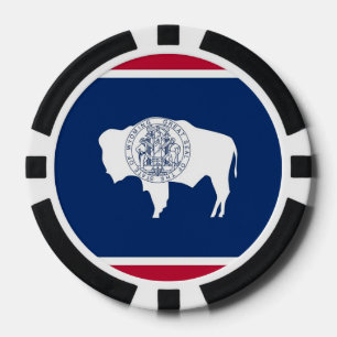 Poker chips met vlag van Wyoming