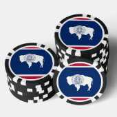 Poker chips met vlag van Wyoming (Opstapeling)