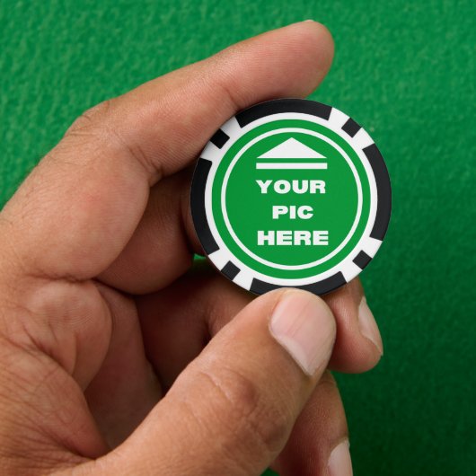 Poker Chips - Voeg je Afbeelding toe - Zwart (Hand)