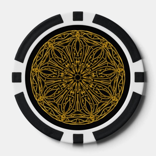 Poker Chips, zwart en goud ontwerp Pokerchips (Voorkant)