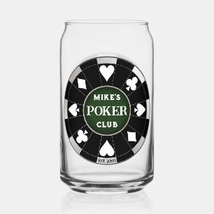 Poker Club Chip Bier Kan Glas Drinkware