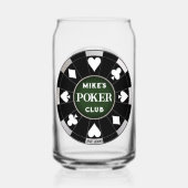 Poker Club Chip Bier Kan Glas Drinkware (Achterkant)