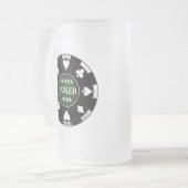 Poker Club Chip Frosted Beer Mok Glas Drinkware (Voorkant links)