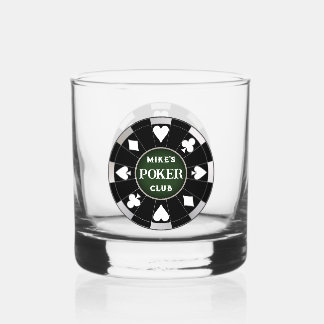 Poker Club Chip Whiskey Rocks Glas Drinkware