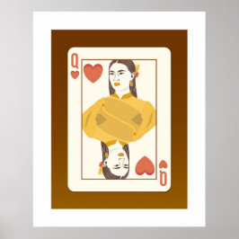 Poker Court Kaart, Queen of Hearts, Thaise stijl Poster