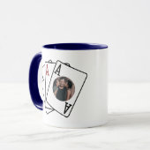 Poker Dad Drie Azen Foto Lijst Mok Gift (Voorkant links)