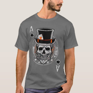  poker Design Ace of Spades Chip Skull Edit T-shirt